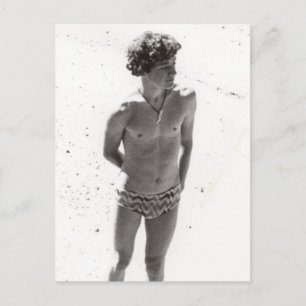 Young man in Speedos Postcard