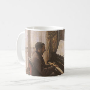 Young Man Playing the Piano by Gustave Caillebotte Coffee Mug
