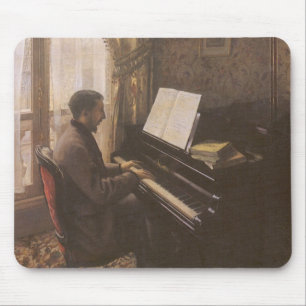 Young Man Playing the Piano by Gustave Caillebotte Mouse Mat