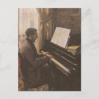 Young Man Playing the Piano by Gustave Caillebotte Postcard