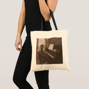 Young Man Playing the Piano by Gustave Caillebotte Tote Bag