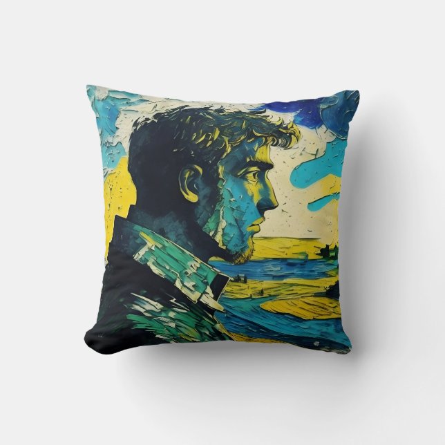 Young Man Portrait Painting Cushion (Front)