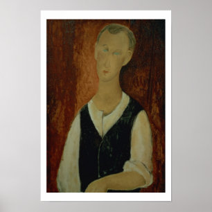 Young Man with a Black Waistcoat, 1912 (oil on can Poster