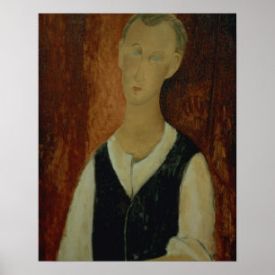 Young Man with a Black Waistcoat, 1912 (oil on can Poster
