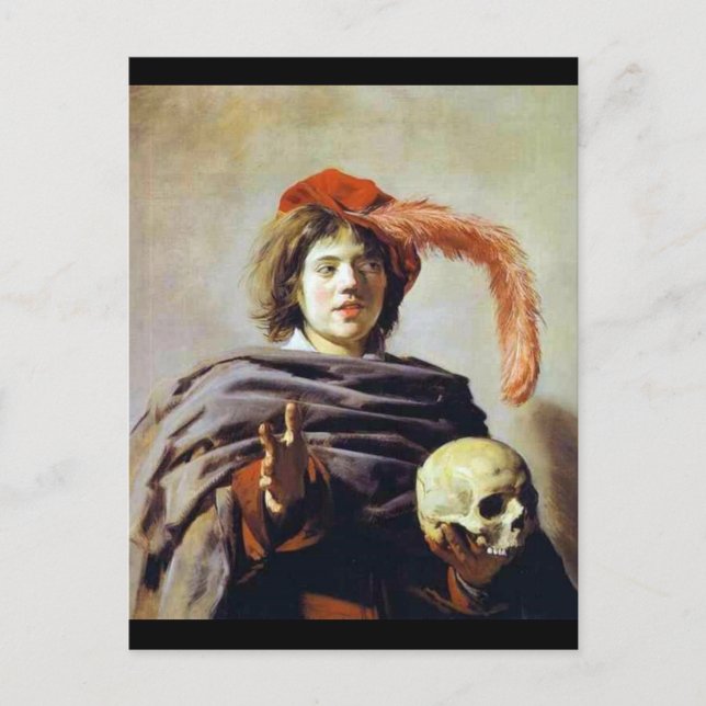 Young Man with a Skull Postcard (Front)