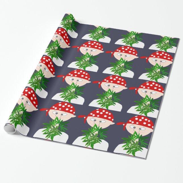 Young Man with Weed Bouquet Personalised Wrapping Paper (Unrolled)