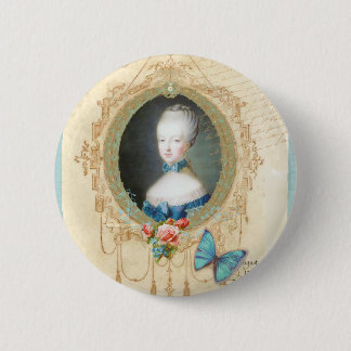 Young Marie Antoinette Butterfly Art Print 6 Cm Round Badge