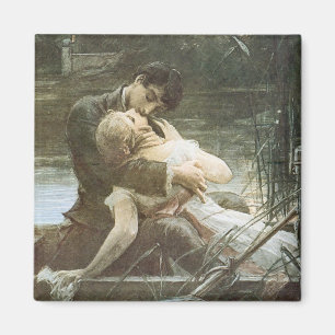 Young Married Couple in Love (Kissing in a Boat) Magnet