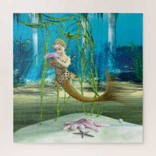 Young Mermaid Underwater Fantasy for Kids Jigsaw Puzzle