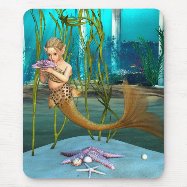 Young Mermaid Underwater Fantasy for Kids Mouse Mat (Front)