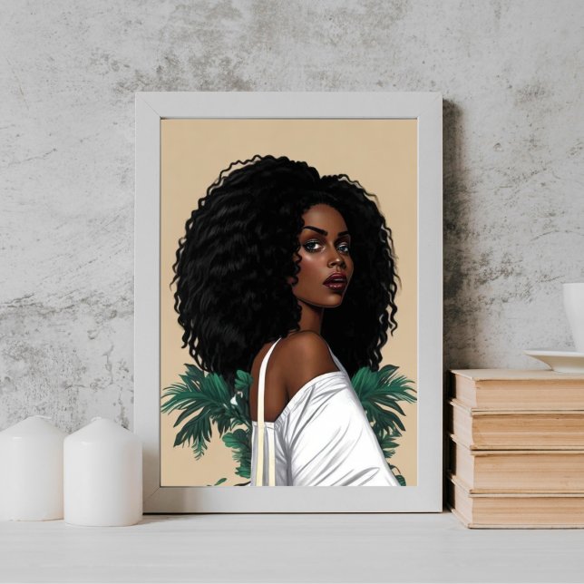 Young Modern Black Afro Girl illustrate Poster (Creator Uploaded)