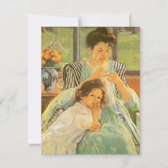 Young Mother Sewing by Mary Cassatt, Vintage Art (Front)