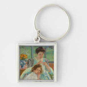 Young Mother Sewing Key Ring