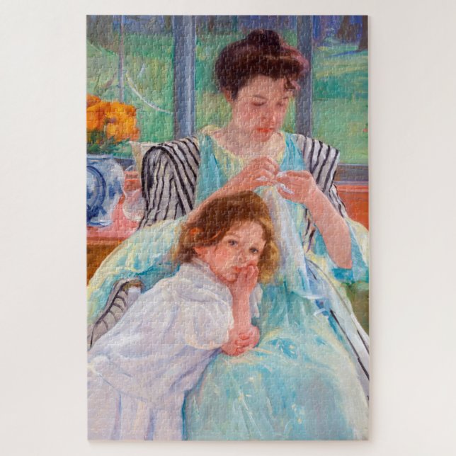 Young Mother Sewing, Mary Cassatt Jigsaw Puzzle (Vertical)
