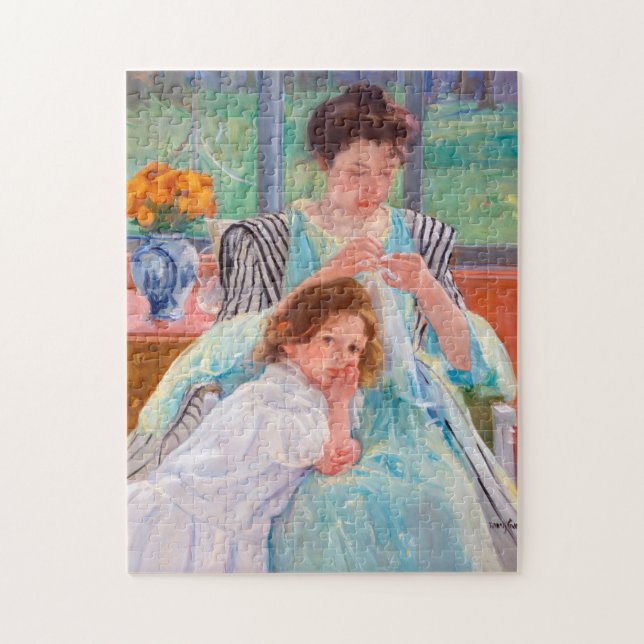 Young Mother Sewing, Mary Cassatt Jigsaw Puzzle (Vertical)
