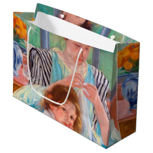 Young Mother Sewing, Mary Cassatt Large Gift Bag
