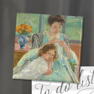 Young Mother Sewing   Mary Cassatt Magnet