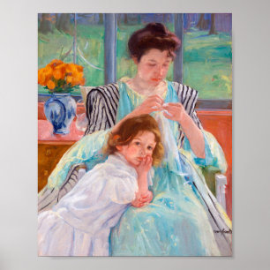 Young Mother Sewing, Mary Cassatt Poster