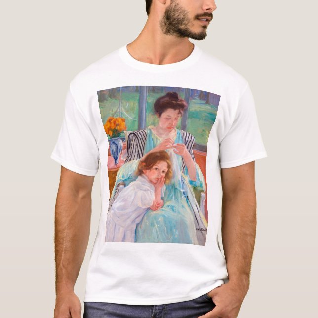 Young Mother Sewing, Mary Cassatt T-Shirt (Front)