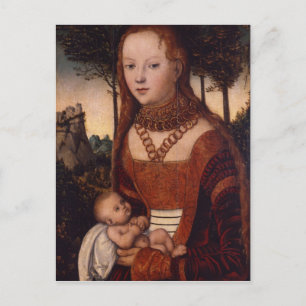 Young mother with child postcard