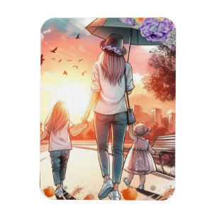 Young Mum with Daughters Day Out Magnet