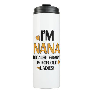 Young Nana Graphic Nana Clipart Design - Gold Thermal Tumbler