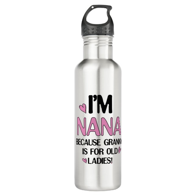 Young Nana Graphic Nana Clipart Design Grandma Art 710 Ml Water Bottle (Front)