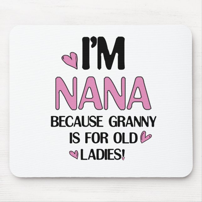 Young Nana Graphic Nana Clipart Design Grandma Art Mouse Mat (Front)