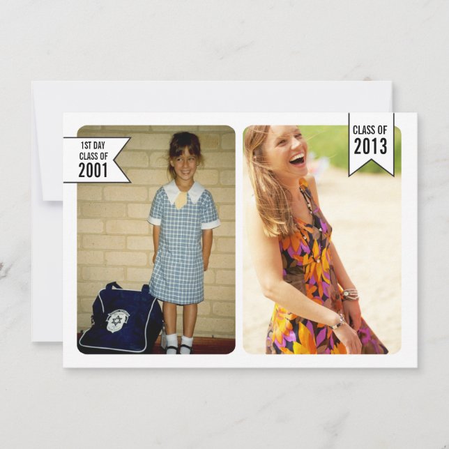 Young & Old Photo Graduation Class of 2013 Card (Front)