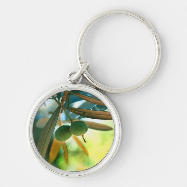 Young Olive On A Branch Key Ring (Front)