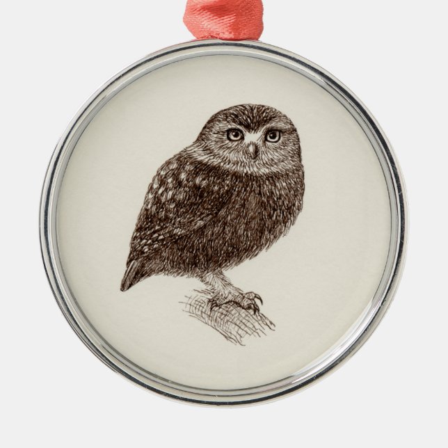 Young Owl Premium Ornament (Front)