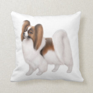 Young Papillon Dog Pillow