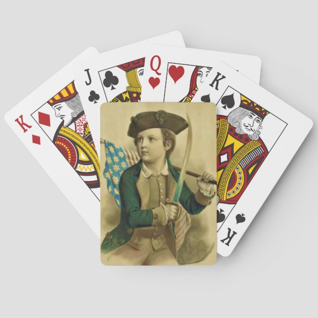 Young Patriot w/Flag and Sabre Playing Cards (Back)