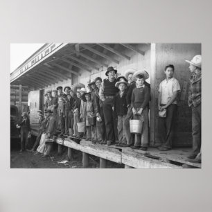 Young Pea Pickers, 1940s Poster