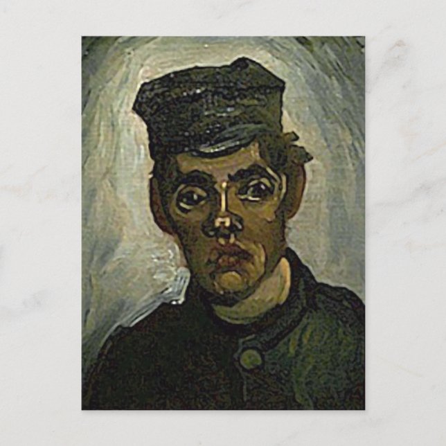 Young Peasant in Peaked Cap(F165)Van Gogh Fine Art Postcard (Front)
