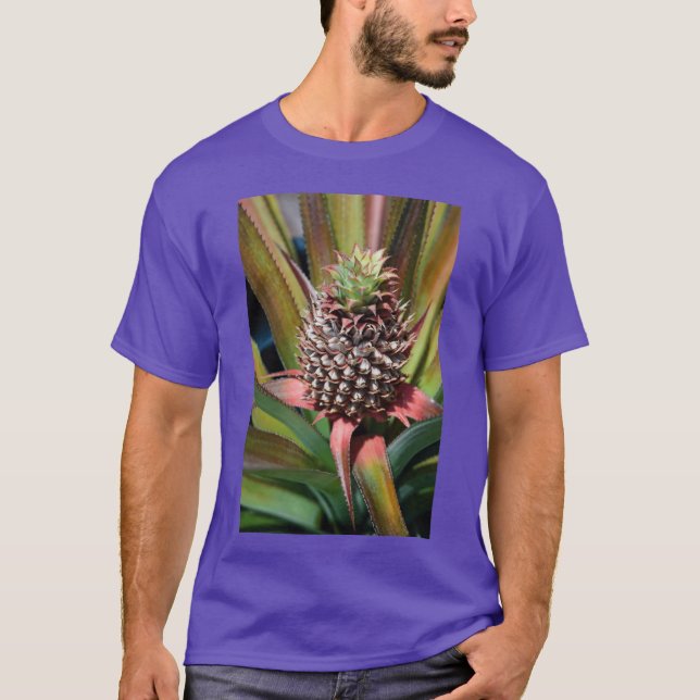 Young pineapple growing under the tropical sun T-Shirt (Front)