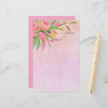 Young, Pink, and in Bloom Personalised Stationery