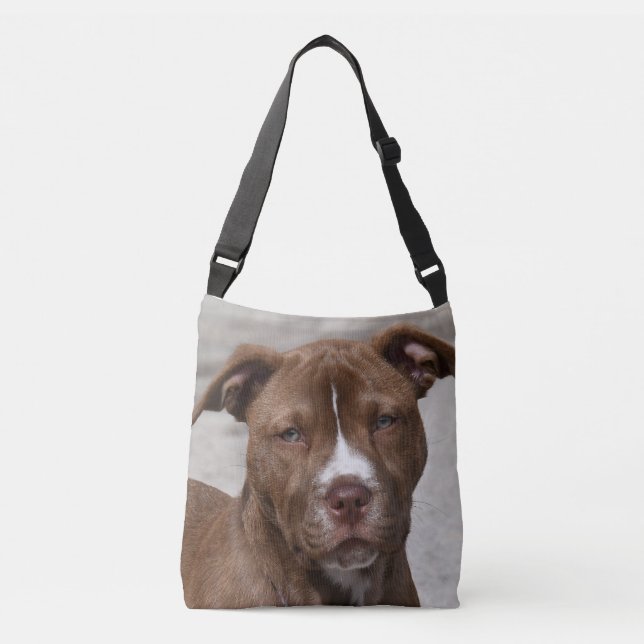 Young Pit Bull Puppy Crossbody Bag (Front)