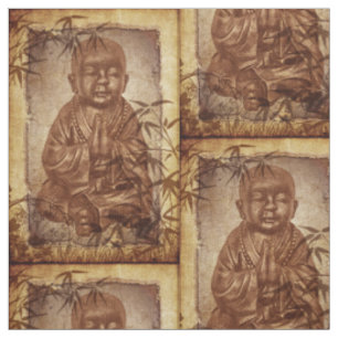 young praying Buddhism Monk - antique style Fabric
