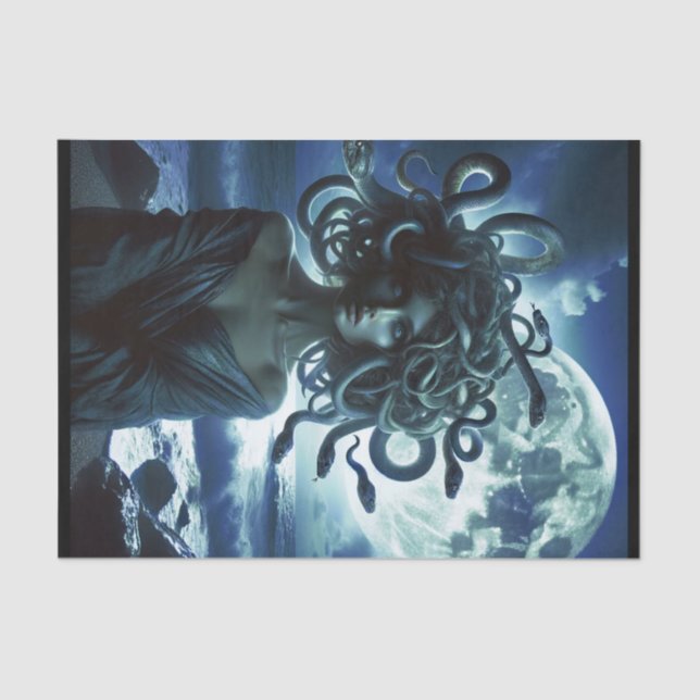 Young Pretty Medusa by the Moon & Ocean Tissue Paper (Front)