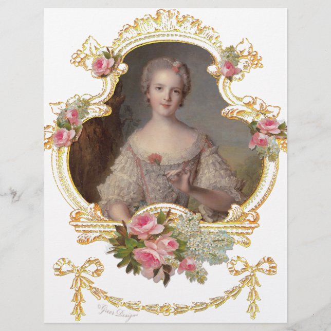 Young Queen Marie Antoinette Pink Roses Cards (Front)