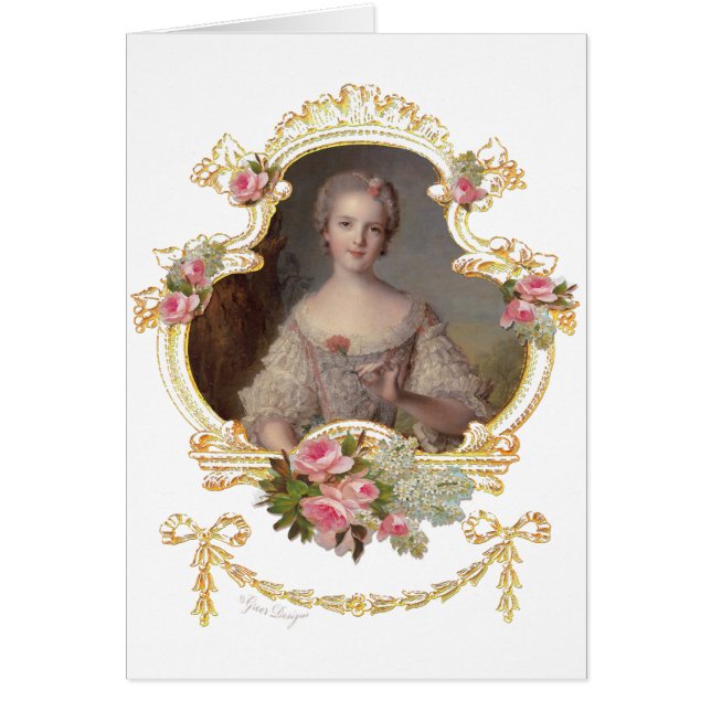 Young Queen Marie Antoinette Pink Roses Cards (Front)