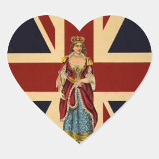 Young Queen Victoria British Scrap piece design Heart Sticker