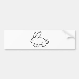 Young Rabbit in Black and White Sketch Bumper Sticker