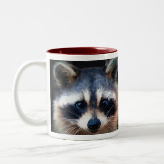 "Young Racoon Portrait" Two-Tone Coffee Mug