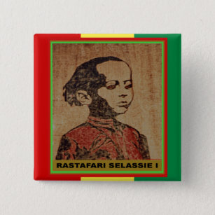 Young Ras, Young Haile Selassie I, Jah Rastafari 15 Cm Square Badge