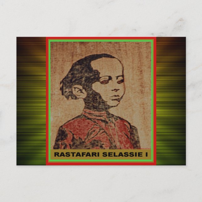 Young Ras, Young Haile Selassie I, Jah Rastafari Postcard (Front)