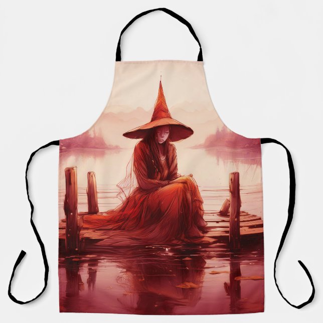 Young Red Witch Sits On Broken Pier Apron (Front)