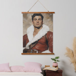 Young Santa - Dashing Portrait of Christmas past Hanging Tapestry