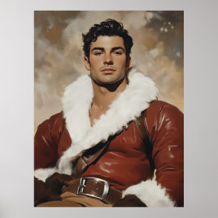 Young Santa - Dashing Portrait of Christmas past Poster